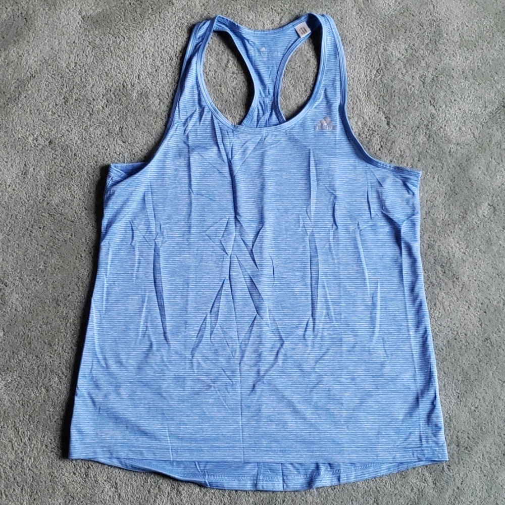 EUC Adidas Sz L blue tank top